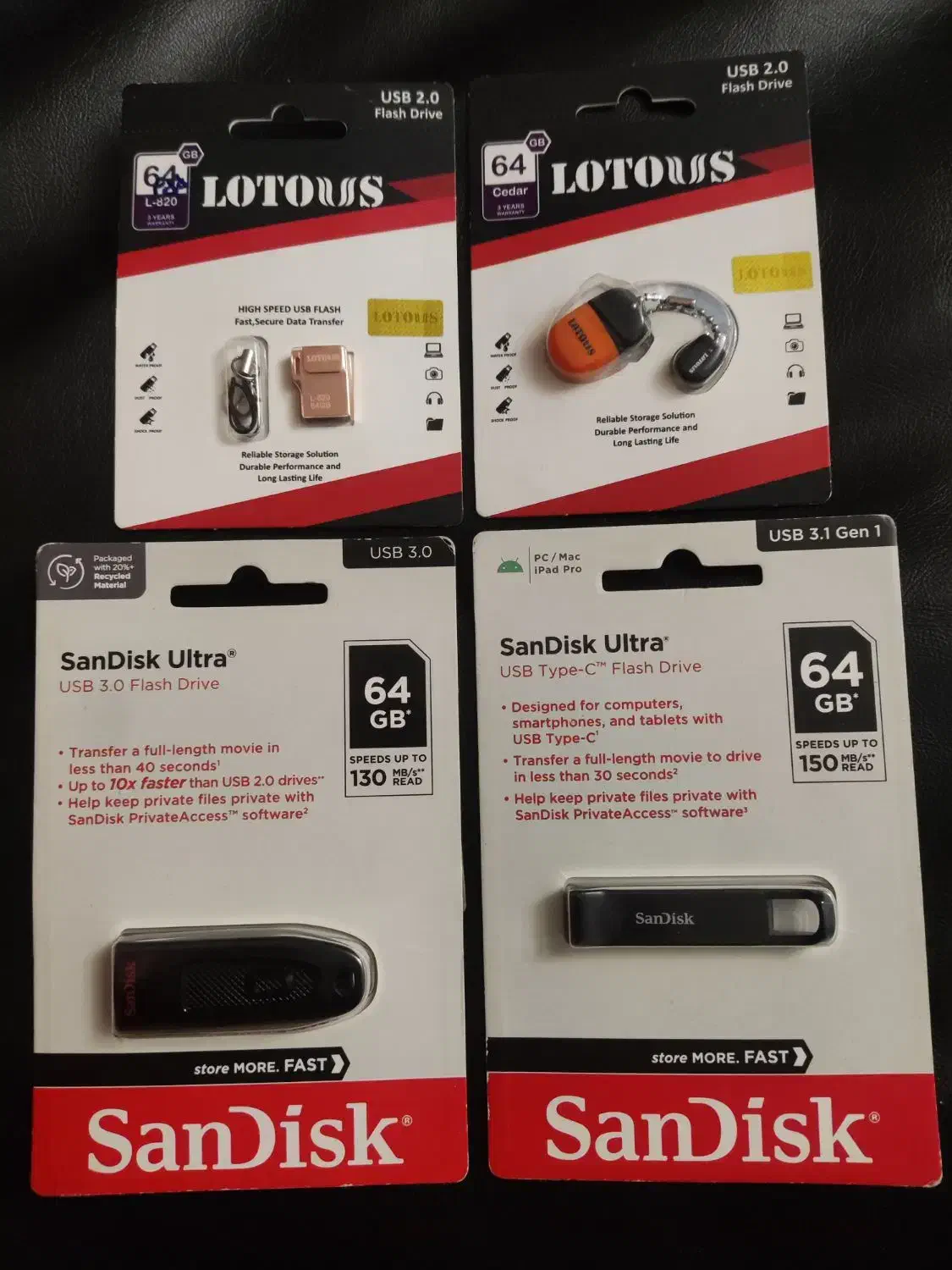 ۴ عدد فلش نو با گارانتی زیر قیمت سن دیسک و لوتوس|قطعات و لوازم جانبی رایانه|هشتگرد, شهرک ریحانه|دیوار