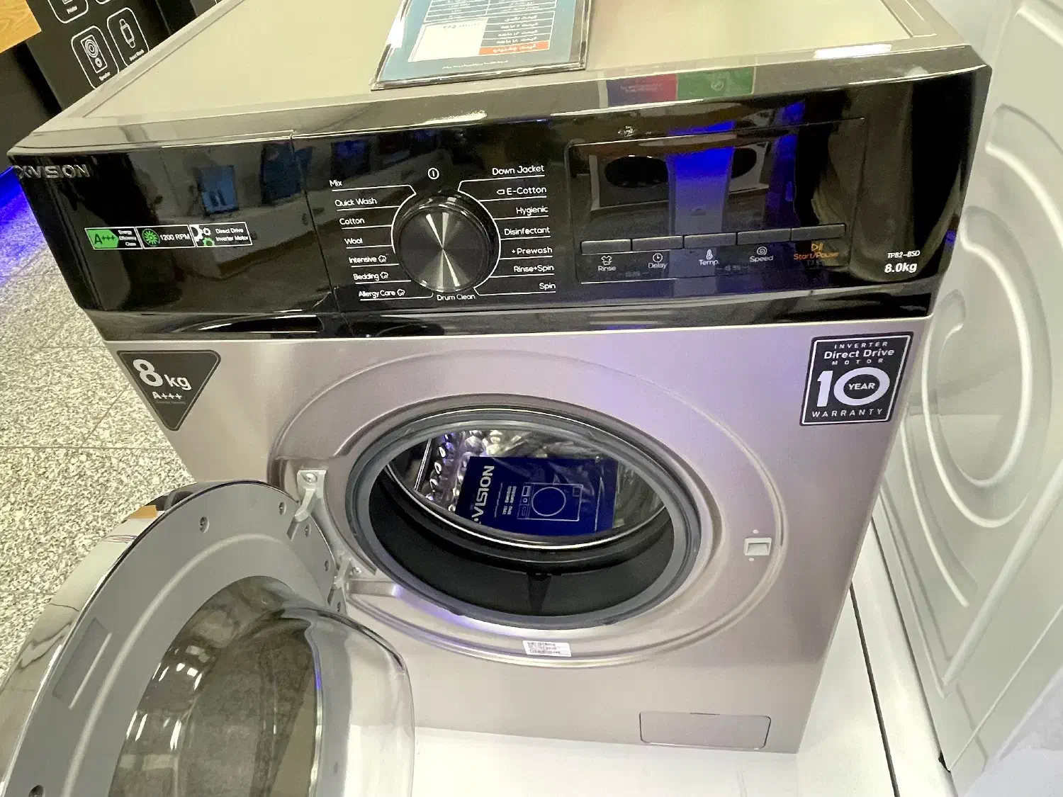 ماشین لباسشویی ایکس ویژن ۸ کیلو مدل TP82-BWD|ماشین لباسشویی و خشک‌کن لباس|تهران, امانیه|دیوار