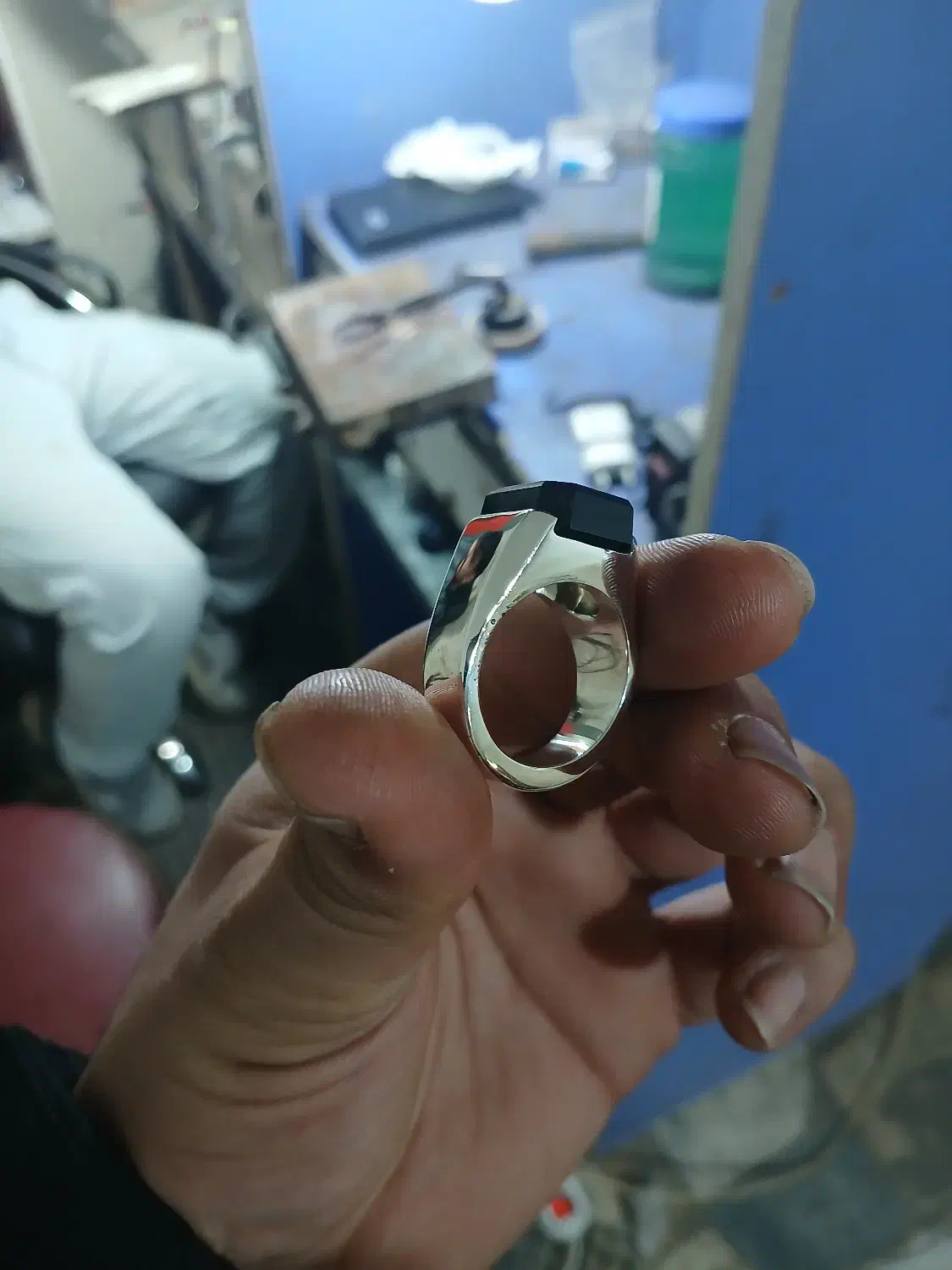 انگشتر نقره ، عقیق مشکی|جواهرات|نسیم‌شهر, |دیوار