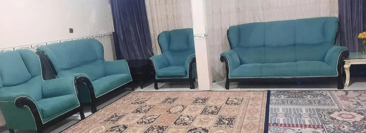 مبلمان ۷ نفره محکم و سالم نشیمنها بدون تو رفتگی|مبلمان خانگی و میز عسلی|قدس, شهر‌قدس|دیوار