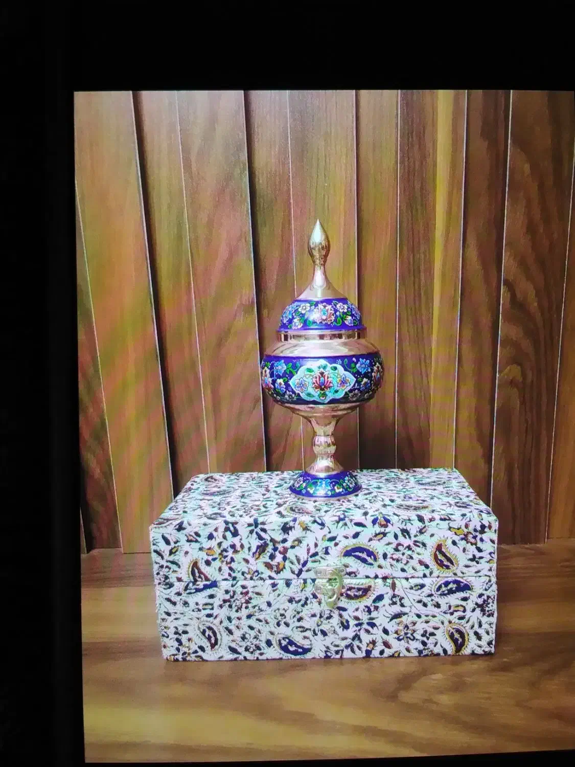 شکلات خوری مسی میناکاری با جعبه سنتی نو|صنایع دستی و سایر لوازم تزئینی|تهران, سازمان برنامه شمالی|دیوار