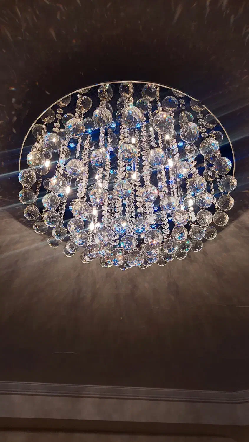 لوستر سقفی مدل گوی قطر ۶۰|لوستر و چراغ آویز|تبریز, |دیوار