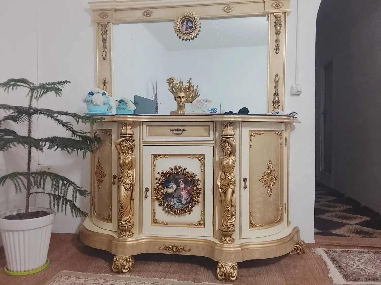 آینه کنسول لیلی مجنون|بوفه، ویترین، کنسول|مرند, |دیوار