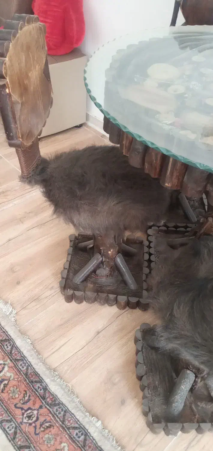 نهارخوری چهارنفره فانتزی واز چوب جنگل|میز و صندلی غذاخوری|تبریز, |دیوار