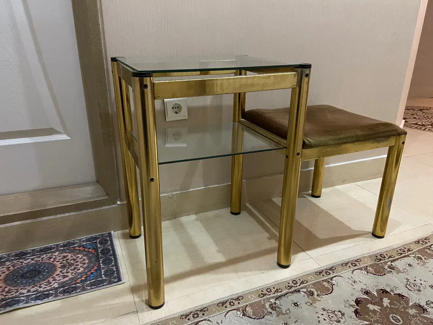 میز تلفن پایه فلزی دو طبقه|میز تلفن|ارومیه, |دیوار