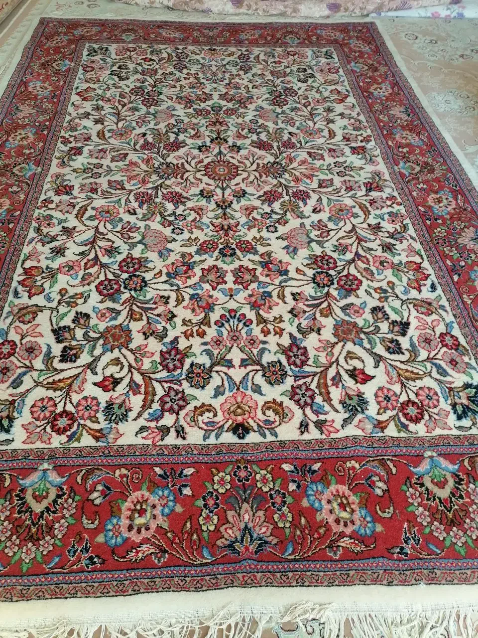 فرش طرح افشان نخ فرنگ محلات|فرش|خمین, |دیوار