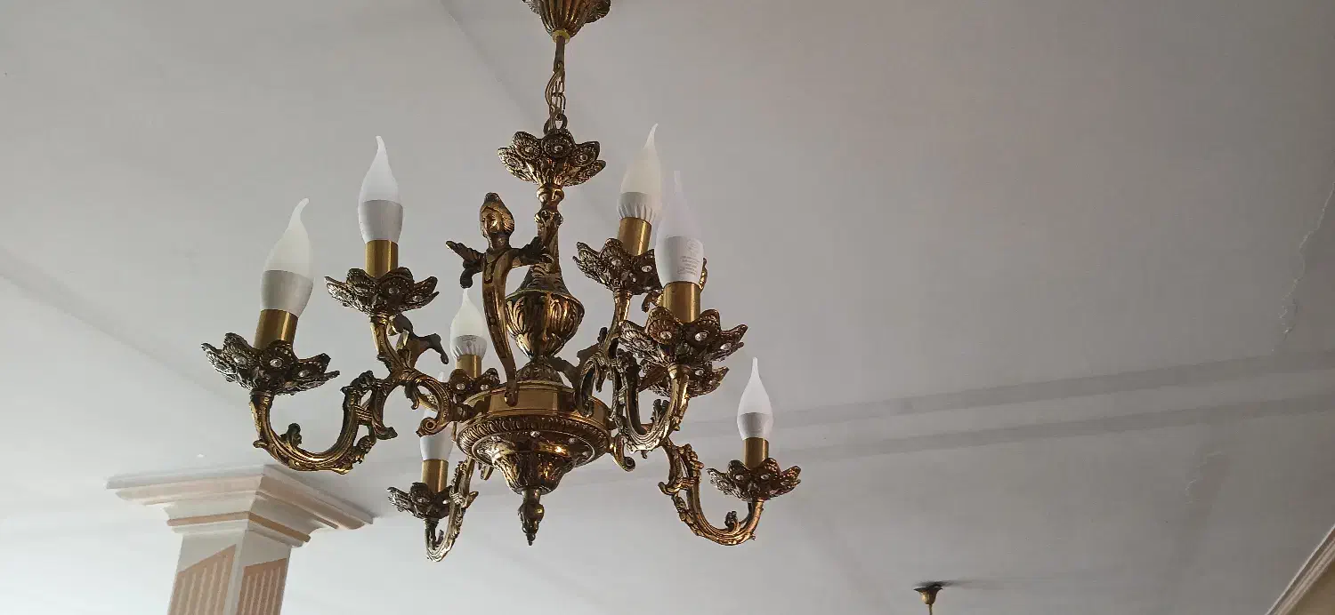 لوستر برنجی|لوستر و چراغ آویز|اراک, |دیوار