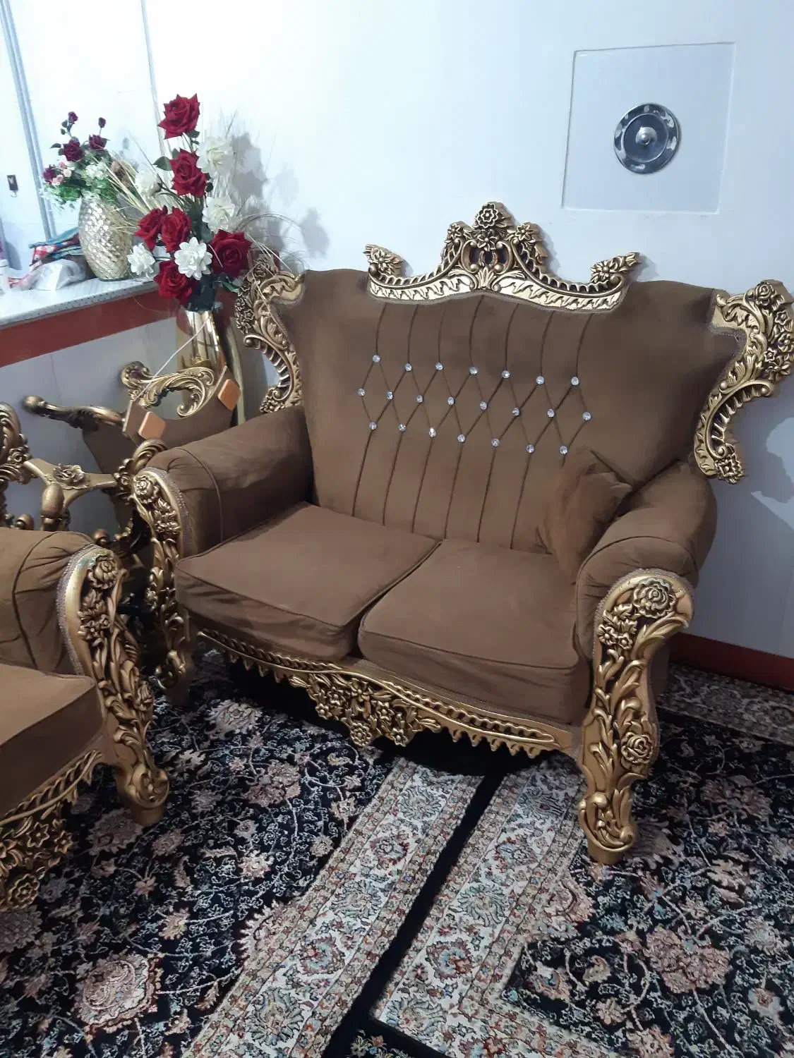 مبل سلطنتی ۷نفر|مبلمان خانگی و میز عسلی|جوانرود, |دیوار