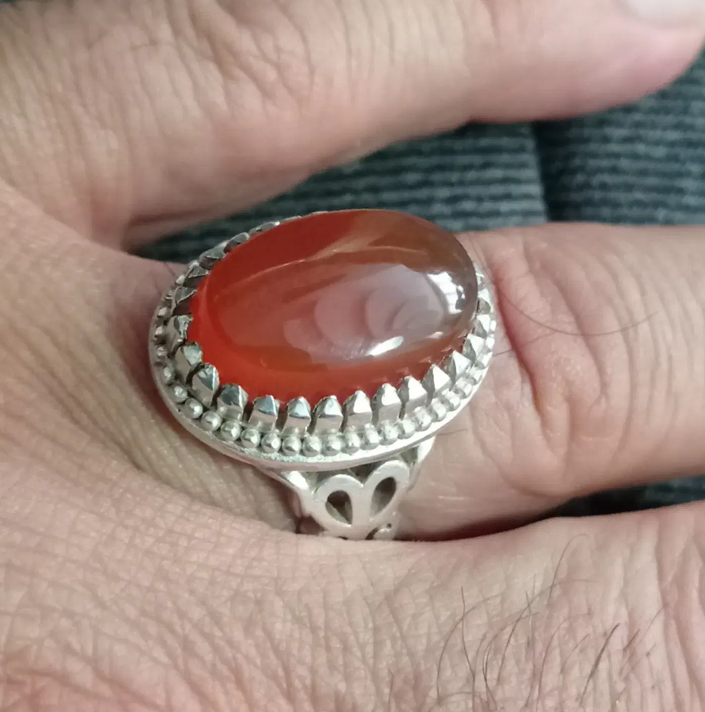 عقیق سرخ یمنی بانقره دستساز زنجان|جواهرات|تهران, تهرانسر شمالی|دیوار