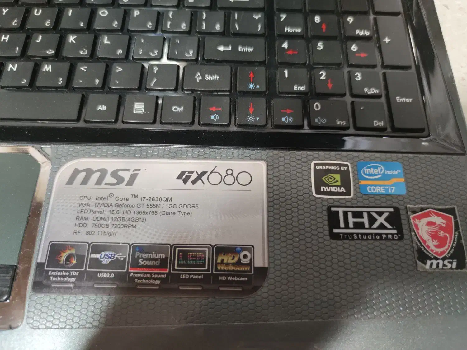 لب تاپ msi gx680|رایانه همراه|رشت, سعدی (تختی)|دیوار