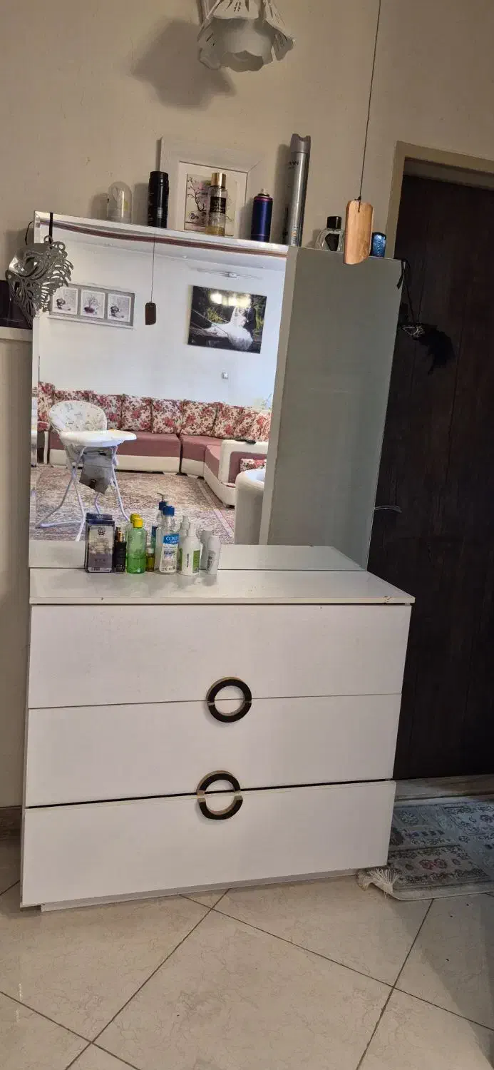 آینه توالت تک سفید رنگ|جاکفشی، کمد، دراور|بروجرد, |دیوار