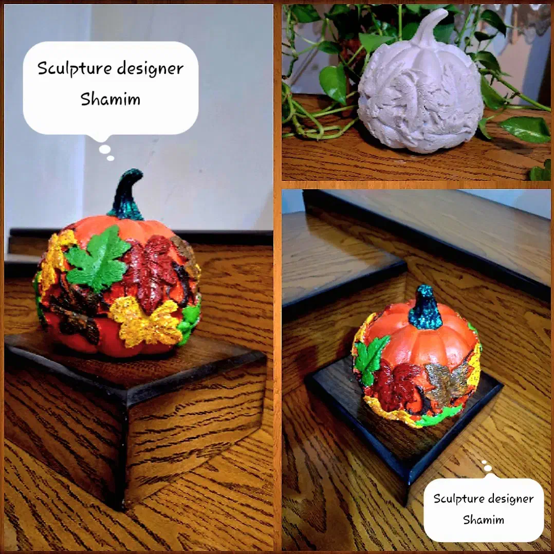 کدو تنبل با برگ های پاییزی|مجسمه، تندیس، ماکت|تهران, کاج|دیوار