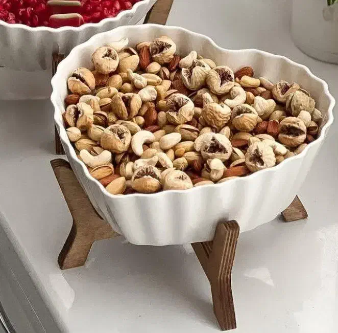 کاسه سرامیکی پایه چوبی|ظروف سرو و پذیرایی|فسا, |دیوار