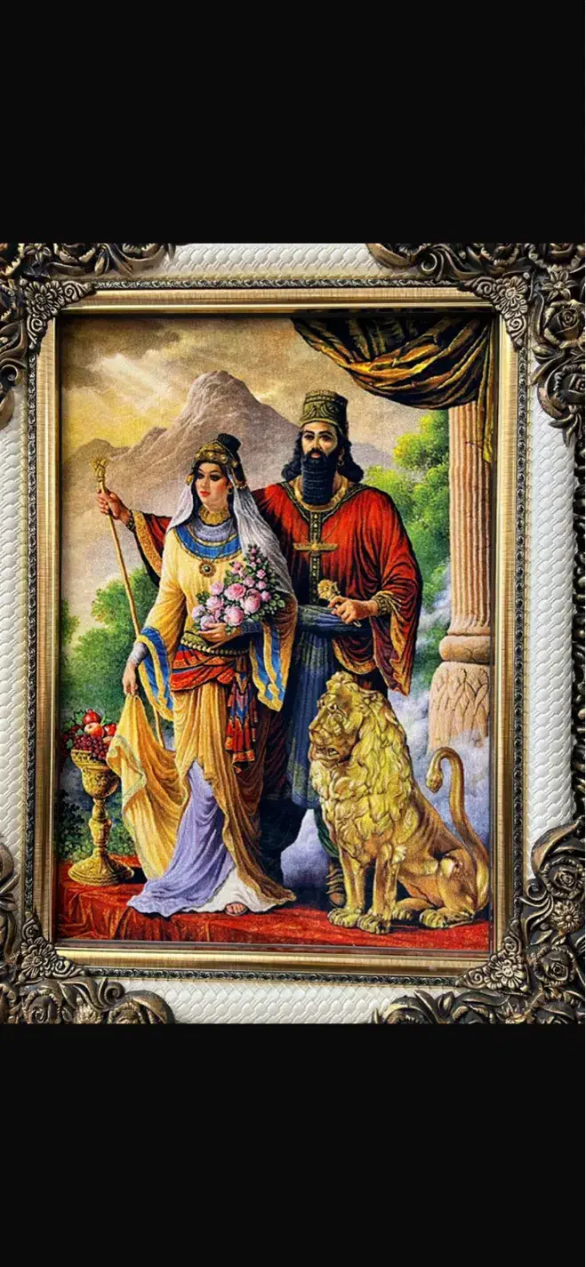 تابلو فرش ماشینی طرح کوروش و ماندانا|تابلو فرش|تهران, صادقیه|دیوار