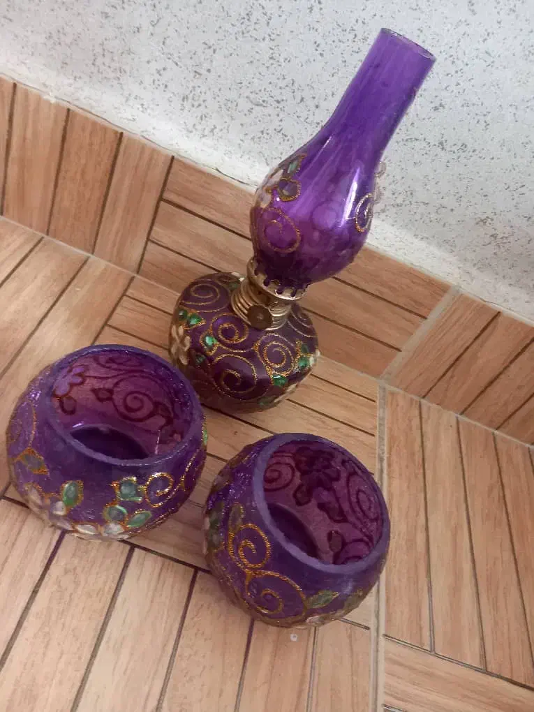 چراغ و دو عدد جای شمع|صنایع دستی و سایر لوازم تزئینی|ارومیه, |دیوار