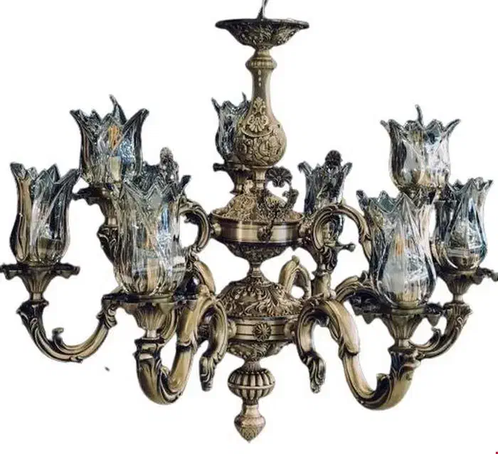 لوستر برنز ۸شاخه. نو|لوستر و چراغ آویز|کرمانشاه, |دیوار