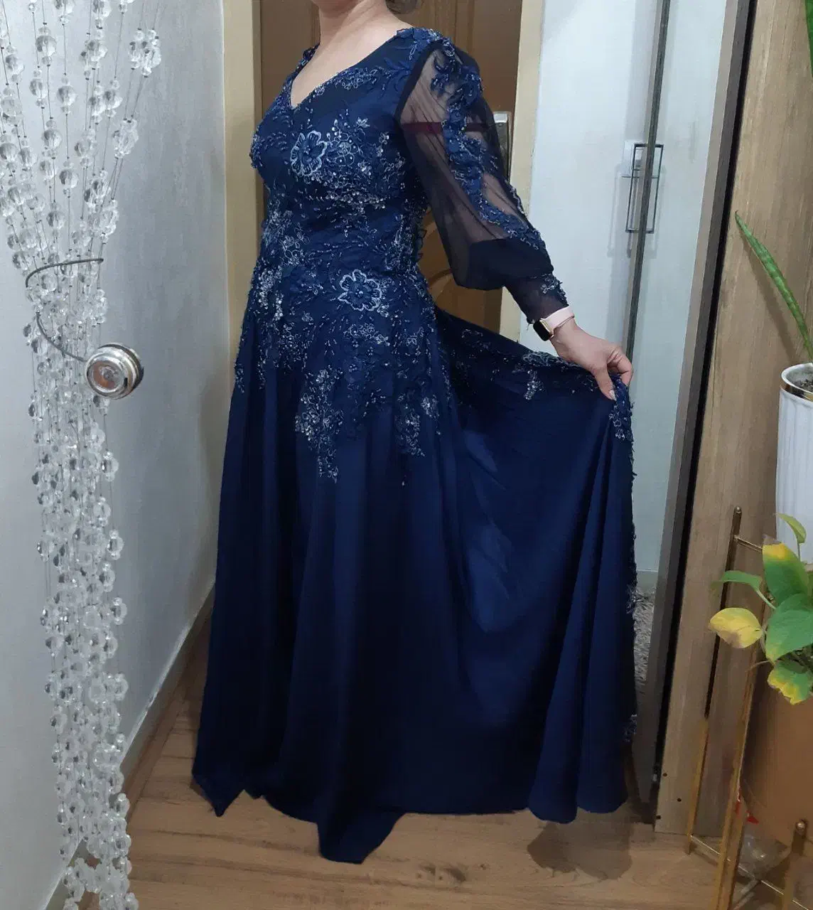 لباس مجلسی شیک سورمه ای|لباس|ری, علایین|دیوار