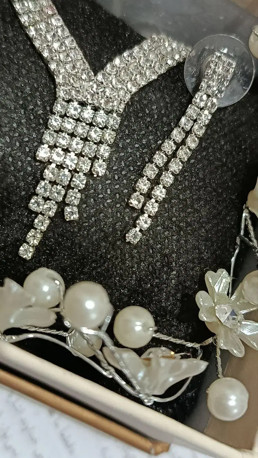 ست گردنبند و گوشواره نقره ای ترند و دخترونه|جواهرات|سبزوار, توحیدشهر|دیوار