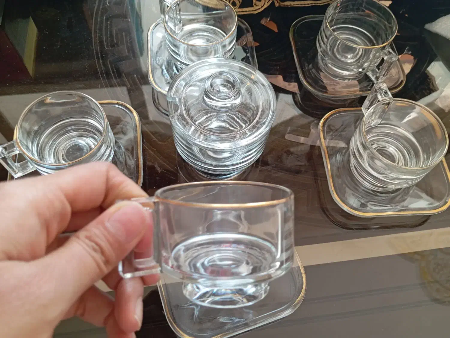 سرویس چایخوری شیشهای (بلور)|ظروف سرو و پذیرایی|شاهینشهر, گرگاب|دیوار