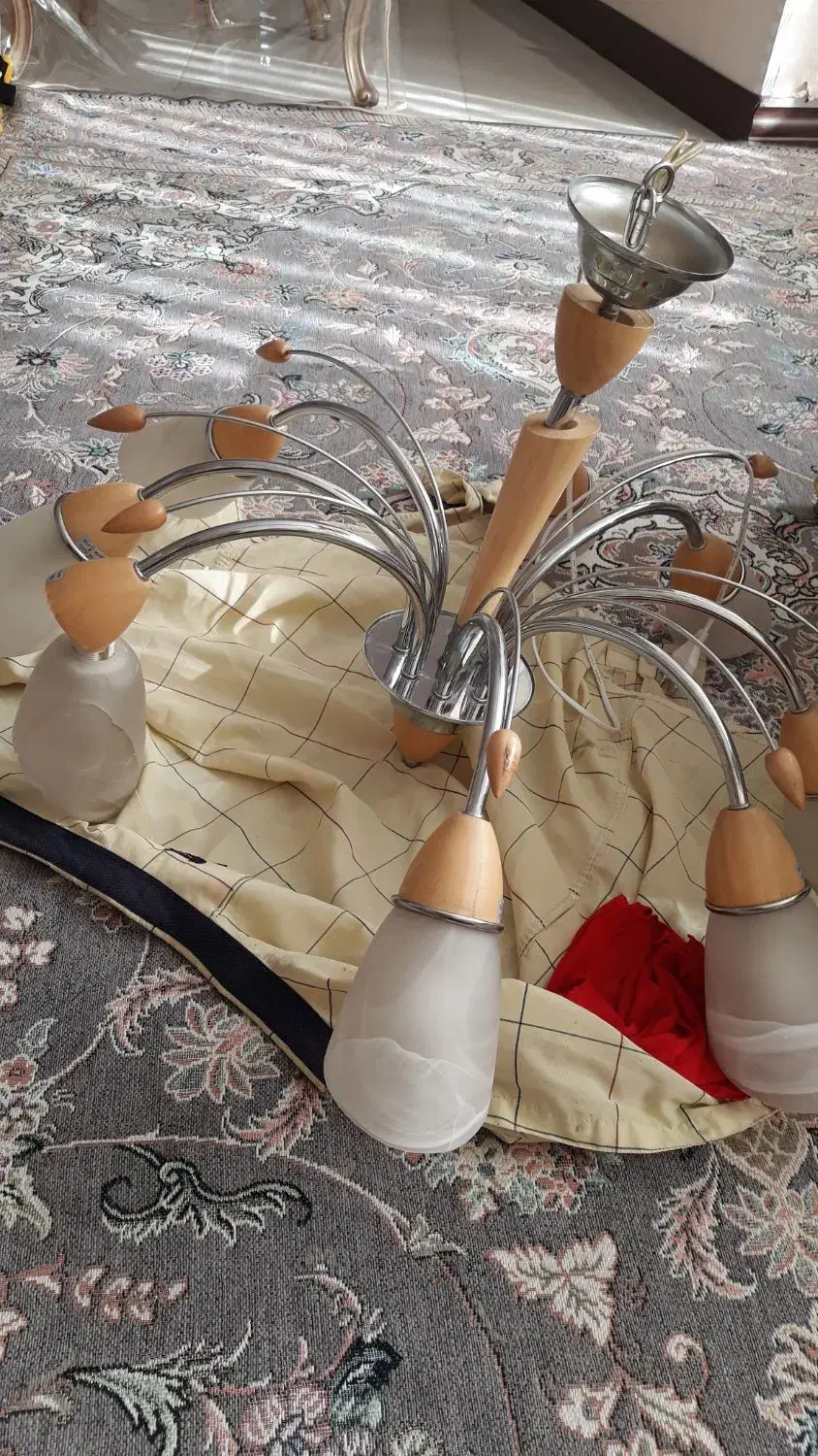 لوستر ۸ شعله|لوستر و چراغ آویز|ملکآباد, |دیوار