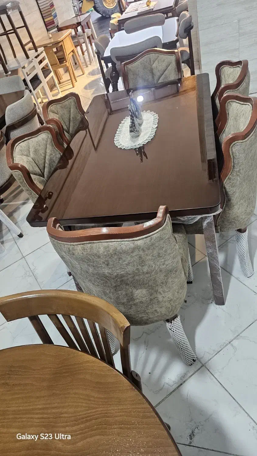 میز ناهار خوری ۶ نفره همراه با شیشه|میز و صندلی غذاخوری|مشکیندشت, |دیوار