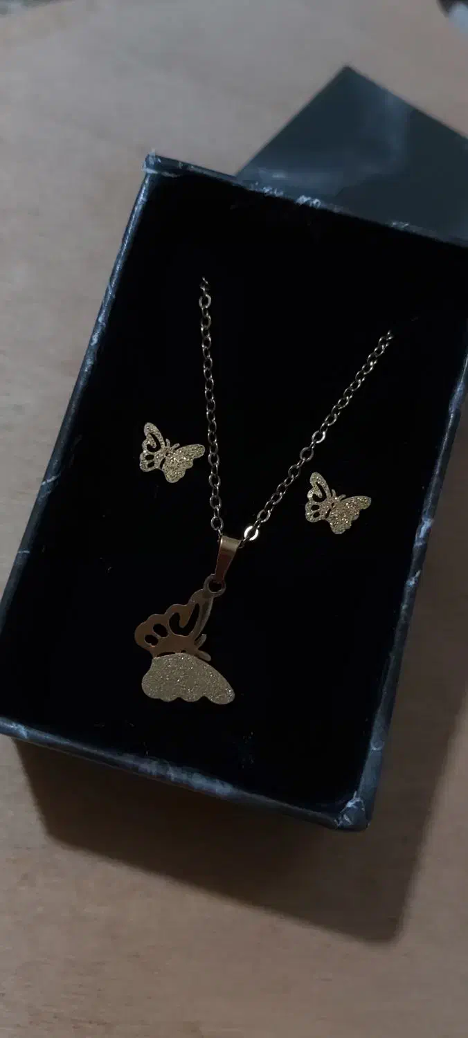 نیمست و ست گوشواره و گردنبند استیل رنگ ثابت|بدلیجات|ارومیه, |دیوار