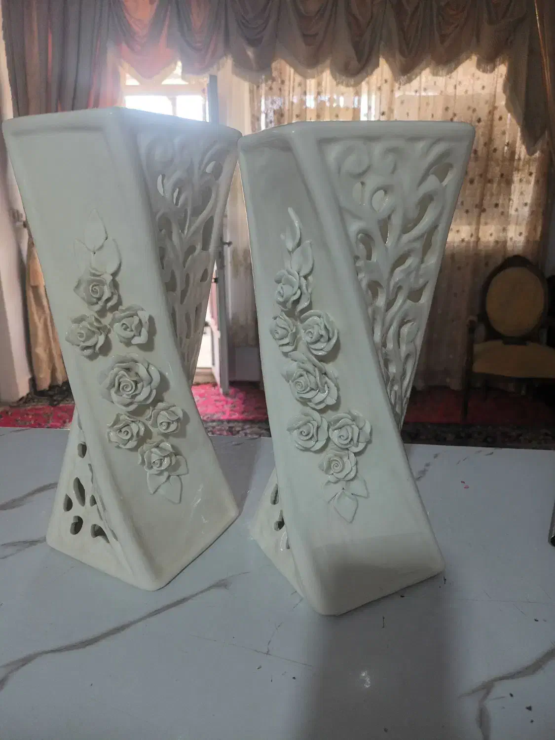 گلدون گل برجسته قشنگ|گل و گیاه طبیعی|الشتر, |دیوار