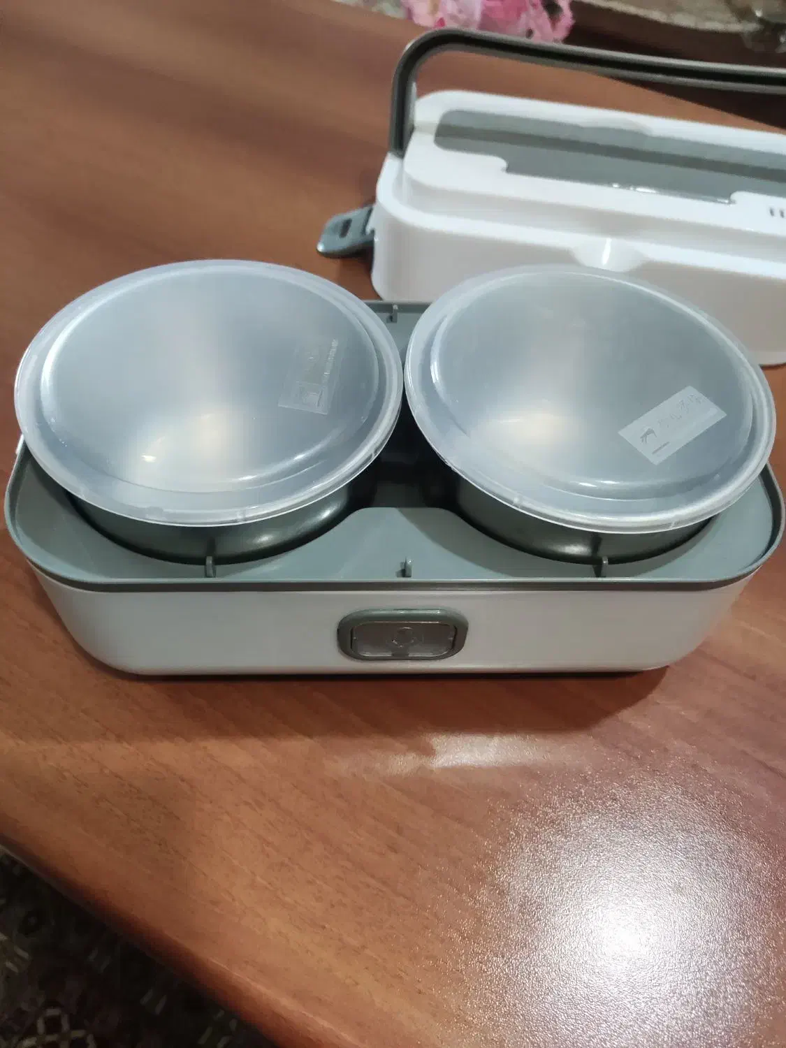 ظرف غذا برقی دو کاسه.یک طبقه|ظروف نگهدارنده، پلاستیکی، یکبارمصرف|دماوند, مسکن مهر گیلاوند|دیوار