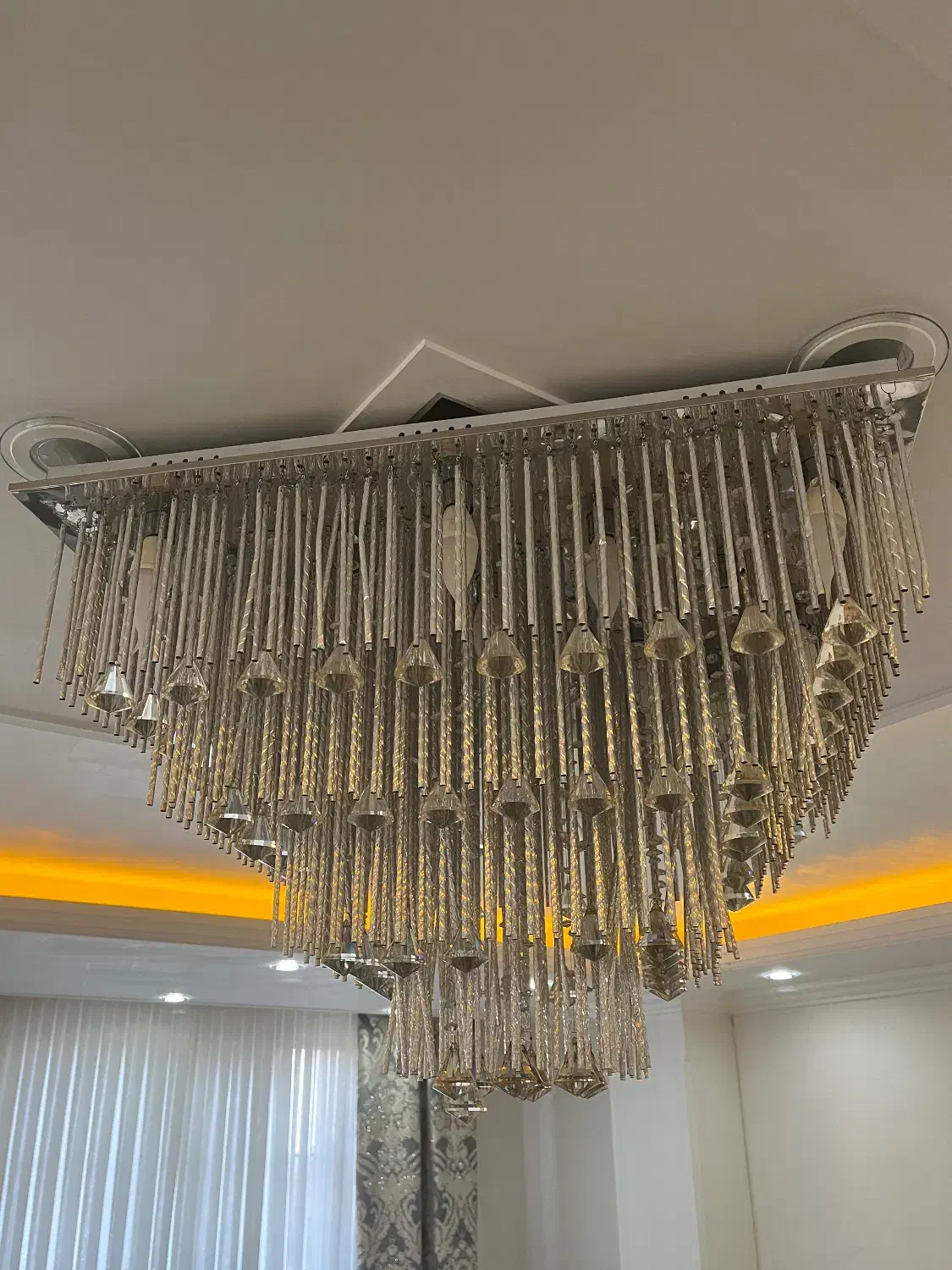 لوستر ۲۴لامپه تمام کریستال شیشه ای  ۳حالته|لوستر و چراغ آویز|تهران, مهران|دیوار