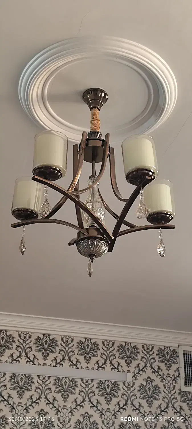 لوستر ۵ شعله|لوستر و چراغ آویز|دامغان, |دیوار