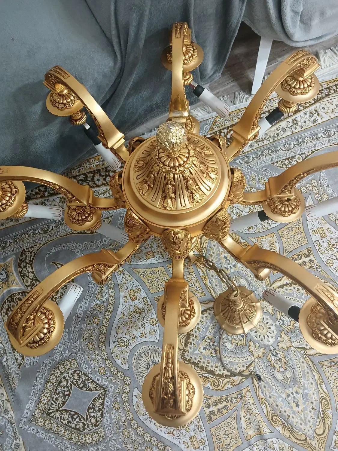 لوسترقدیمی ، تمام برنج ، خالص با روکش آب طلا|لوستر و چراغ آویز|بندر انزلی, شهرداری|دیوار