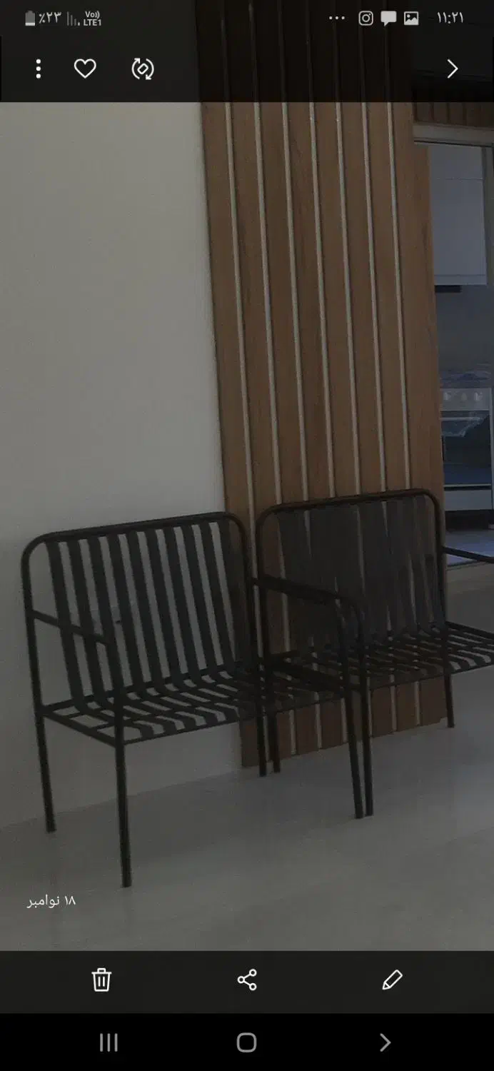 صندلی فلزی رنگ کوره هردو باهم|صندلی و نیمکت|گرگان, |دیوار