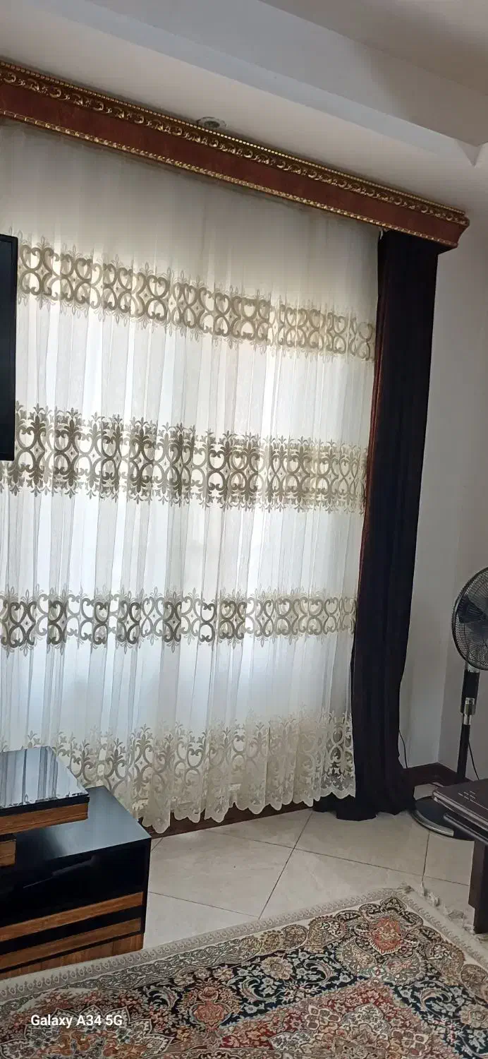 دوعدد پرده پذیرایی و دو عدد پرده اتاق خواب|پرده، رانر، رومیزی|ساری, |دیوار