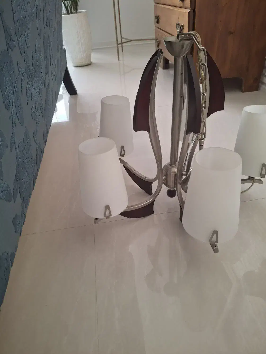 لوستر خارجی،چوب و استیل|لوستر و چراغ آویز|مشهد, نوفل لوشاتو|دیوار