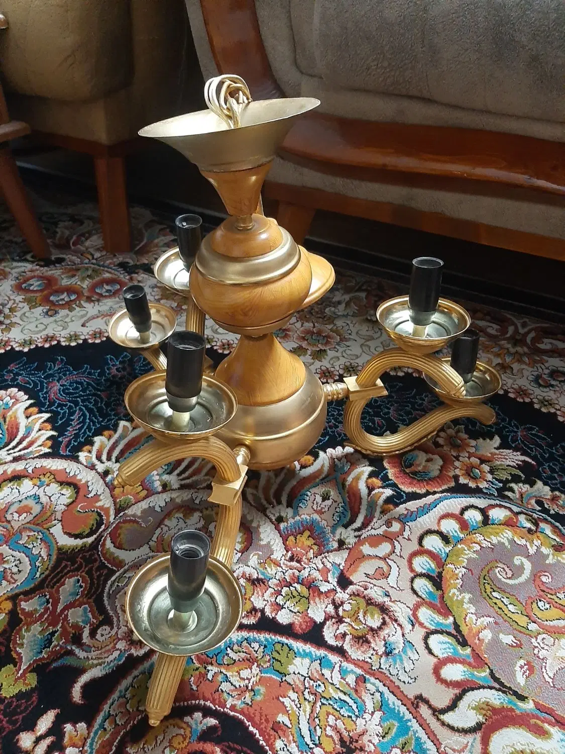 دو عدد لوستر ابکاری شده ۶ شاخه و سه شاخه|لوستر و چراغ آویز|تهران, سلیمانی|دیوار