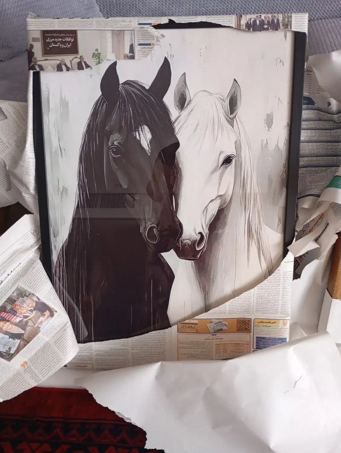 تابلو مخمل با قاب طلایی|تابلو، نقاشی، عکس|شیراز, فرگاز|دیوار