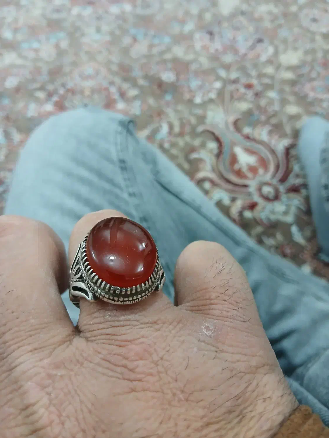 انگشتر نقره قدیمی رکاب دست|جواهرات|خمینی‌شهر, |دیوار