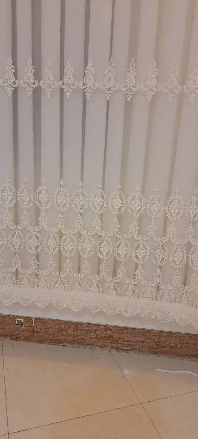 پرده و زیر پرده نو به عرض ۲ متر|پرده، رانر، رومیزی|میانه, |دیوار