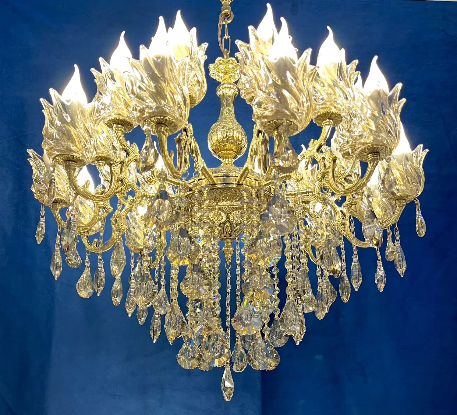 لوسترالماس.مدل آیسان برنج/۱۲+۱۲شعله AB light.123|لوستر و چراغ آویز|تهران, نعمت‌آباد|دیوار