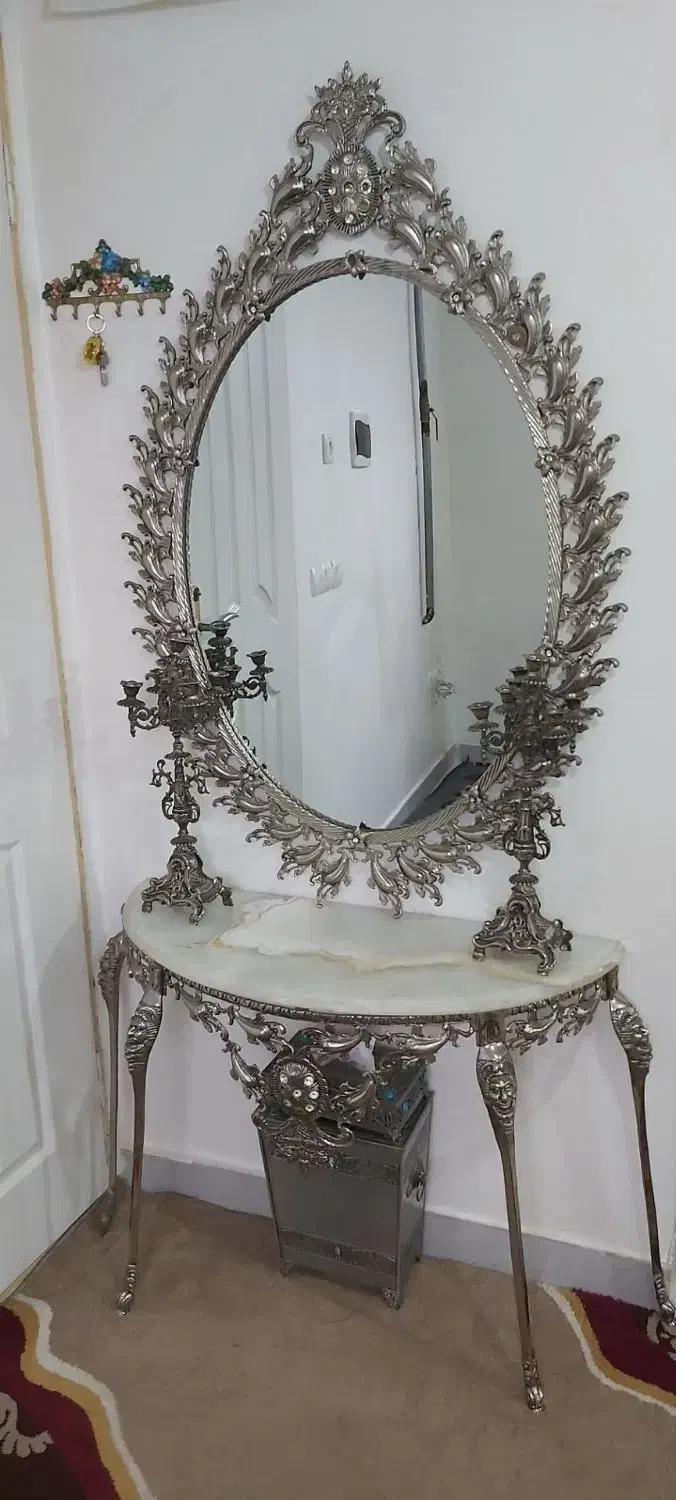 آینه شمعدان تمام برنز سنگین وزن|آینه|تبریز, |دیوار