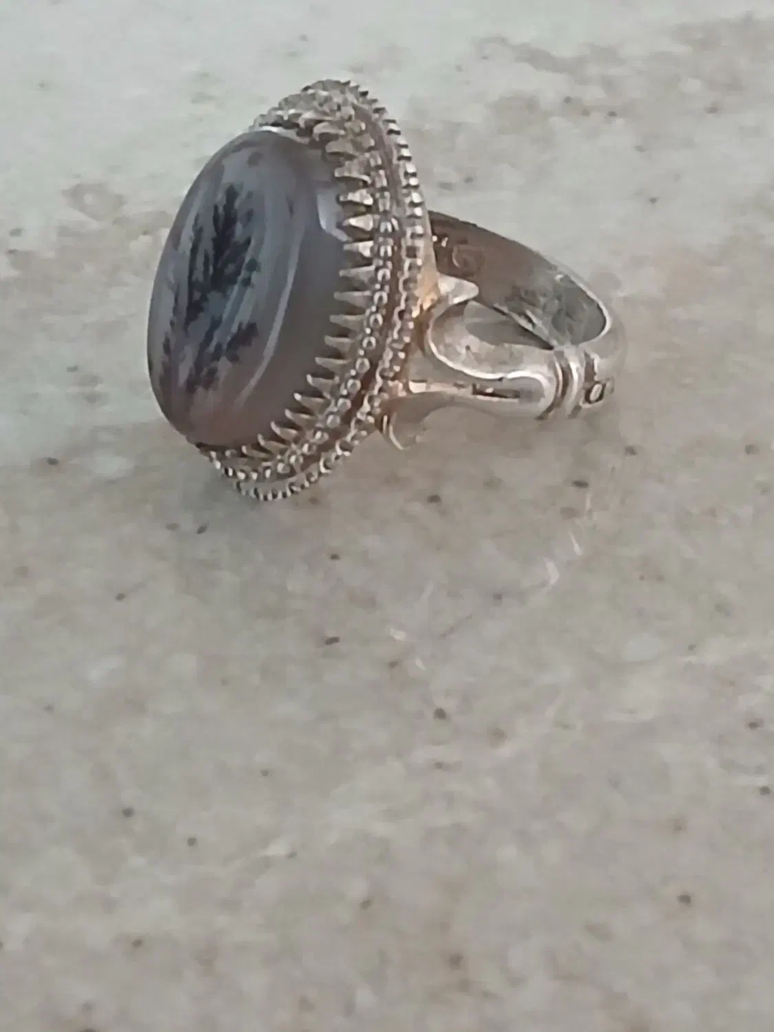 انگشتر نقره با نگین شجر، بسیار زیبا|جواهرات|بیجار, |دیوار