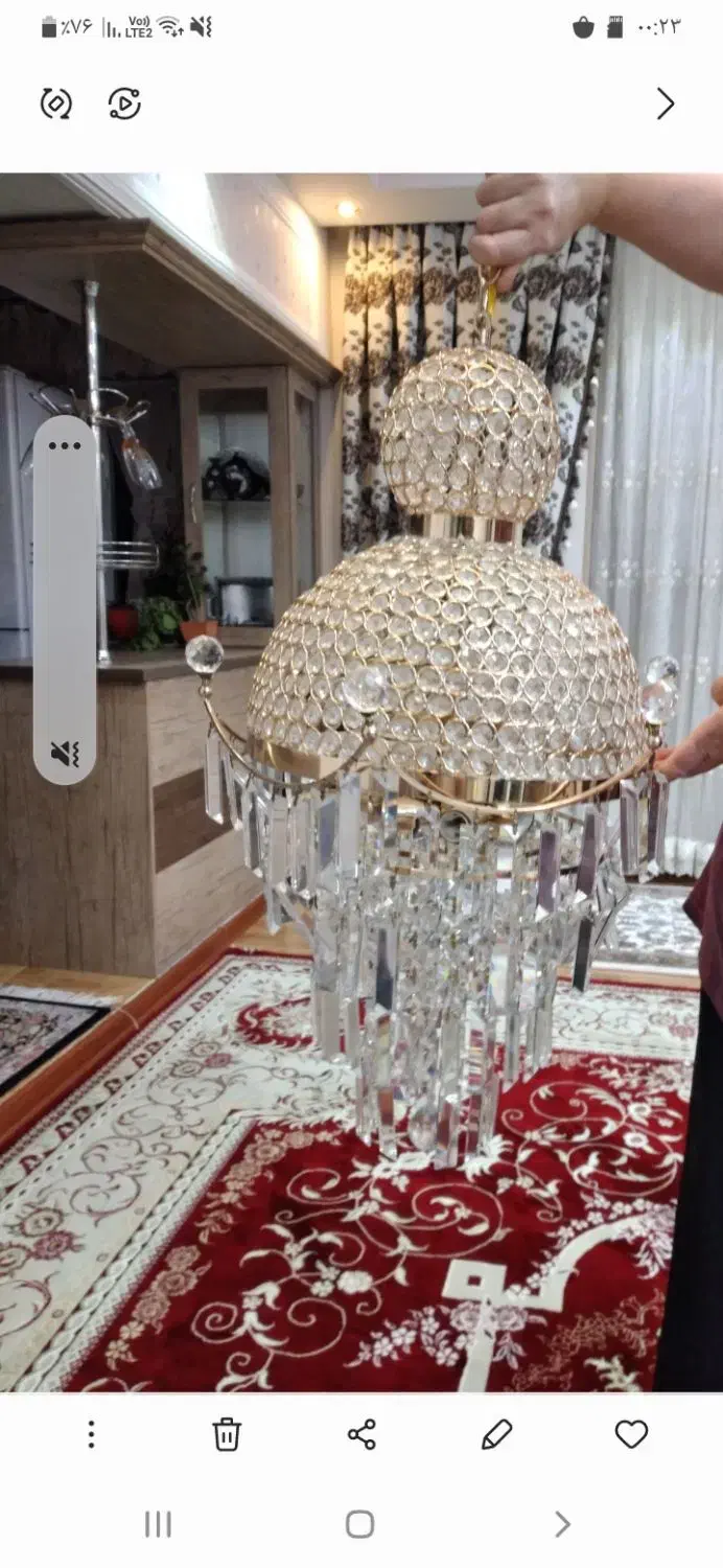 لوستر کریستال در حد نو|لوستر و چراغ آویز|اردبیل, |دیوار