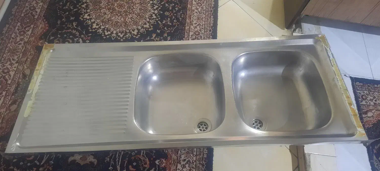 سینک دوقلو|آب‌چکان و نظم‌دهنده ظروف|مشهد, مقدم|دیوار