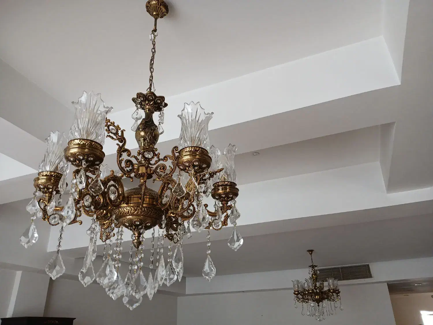 لوستر سقفی برنجی|لوستر و چراغ آویز|تهران, گیشا|دیوار