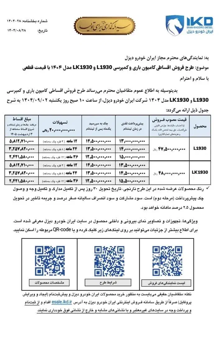 فروش اقساطی ۱۹۳۰ کمپرسی و باری قیمت قطعی|خودرو سنگین|اصفهان, آفاران|دیوار