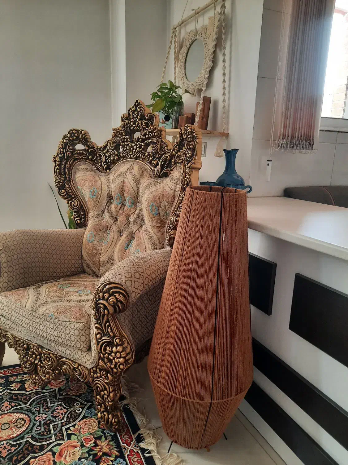 آباژور کنار سالنی (رافیا)|چراغ خواب و آباژور|اصفهان, شهرک سلامت|دیوار