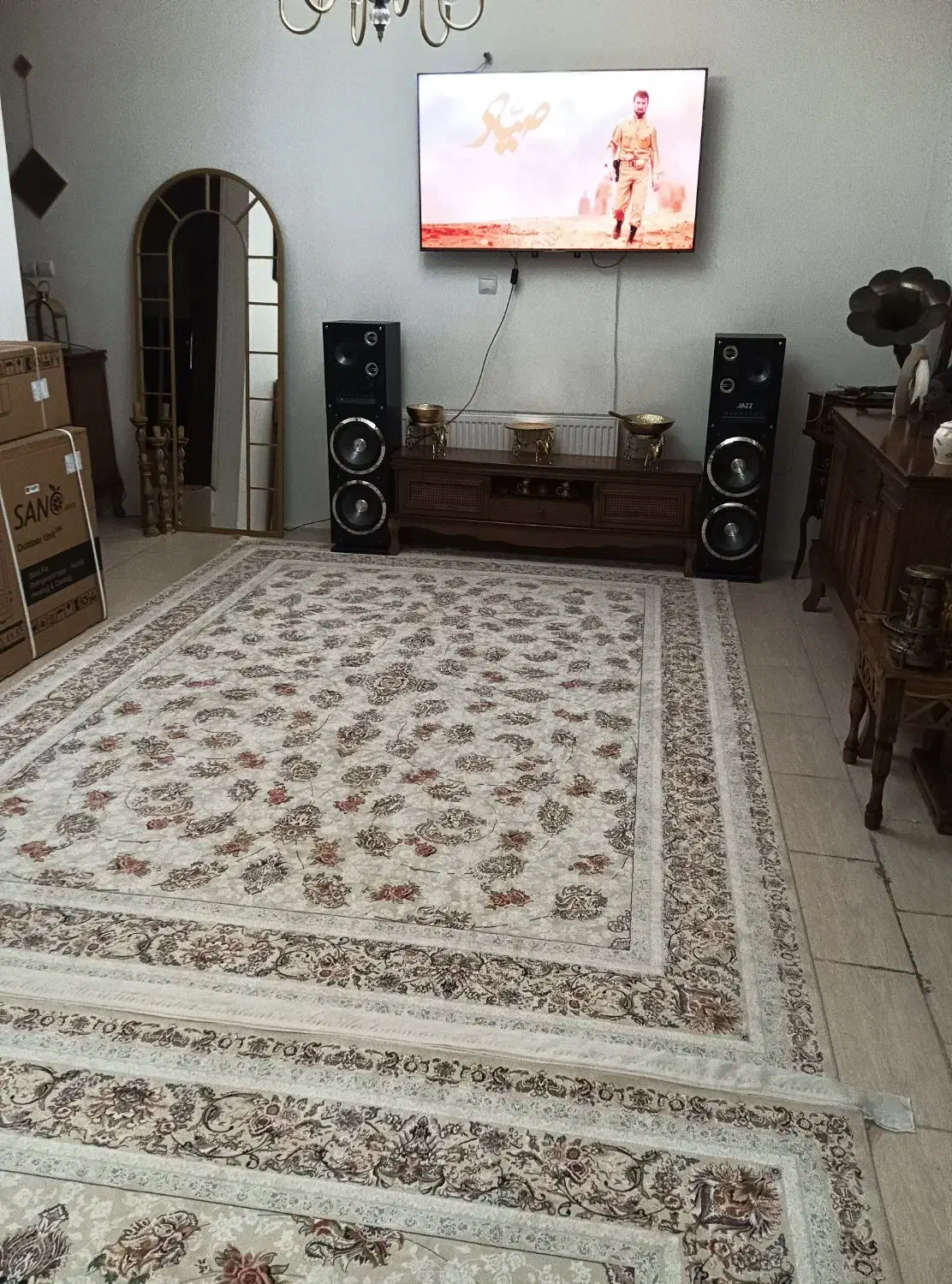 فروش دوتا فرش ۹ متری ۱۲۰۰ شانه گل برجسته|فرش|محمدیه-قزوین, |دیوار