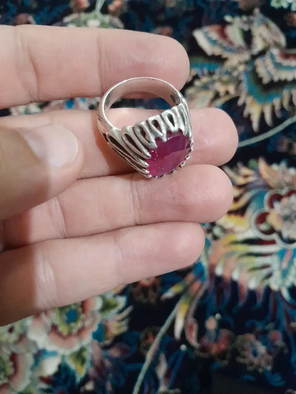 انگشتر فیروزه و یاقوت طبیعی و در مودار طلایی|جواهرات|قم, انسجام|دیوار