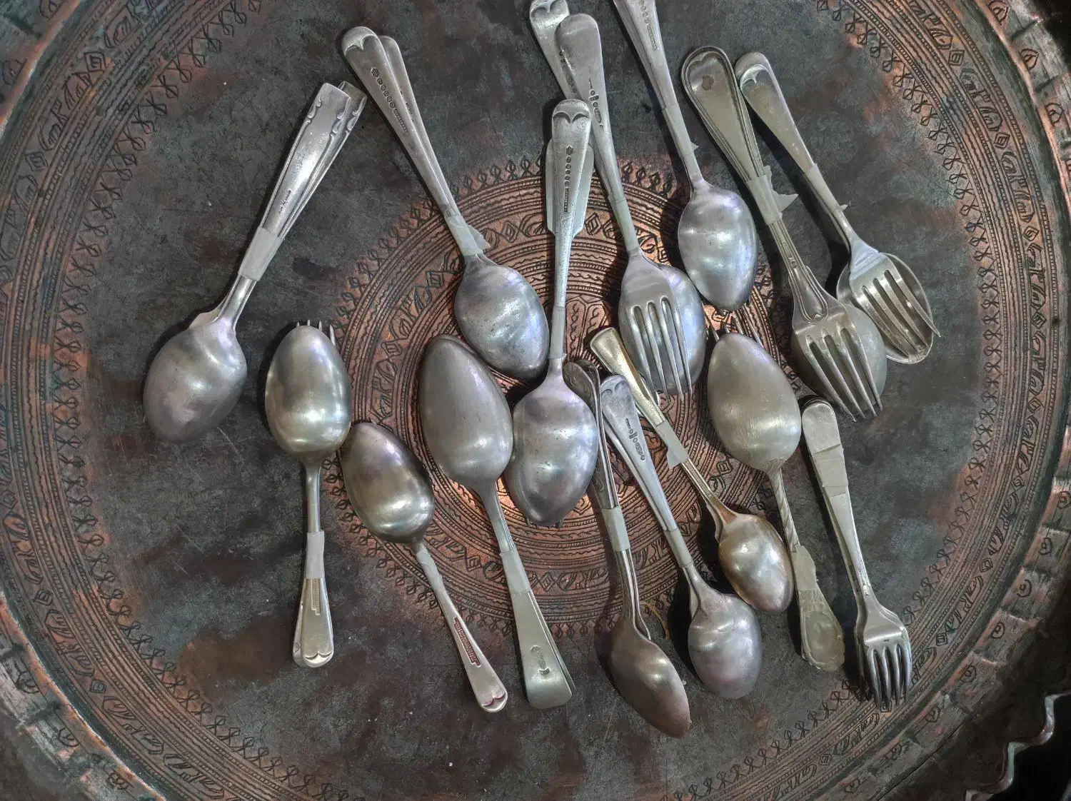 ست تکنفره قاشق و چنگال نوربلین|کلکسیون اشیاء عتیقه|ساری, |دیوار