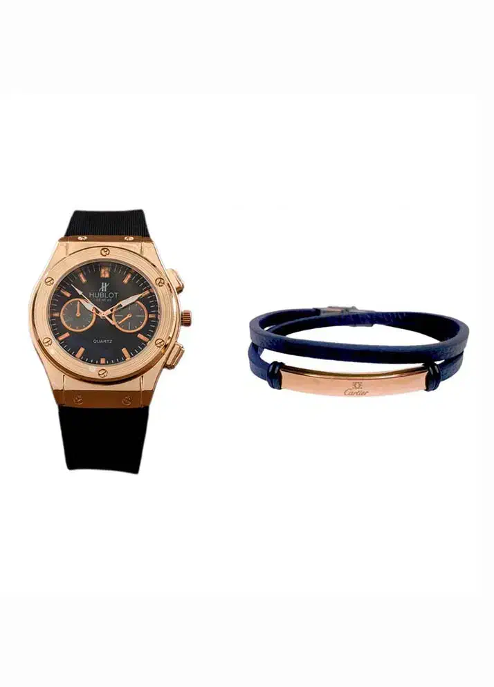 پکیج دستبند پلاک دار+ساعت مچی Hublot|ساعت|بندر ماهشهر, |دیوار
